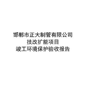 邯郸市正大制管有限公司技改扩能项目验收报告